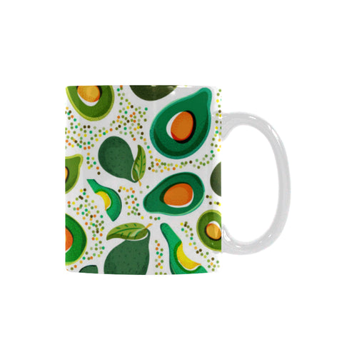 Avocado design pattern Classical White Mug (Fulfilled In US)