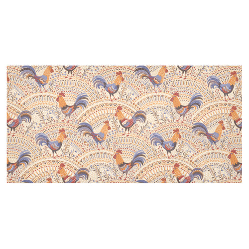 Cute rooster chicken cock floral ornament backgrou Tablecloth