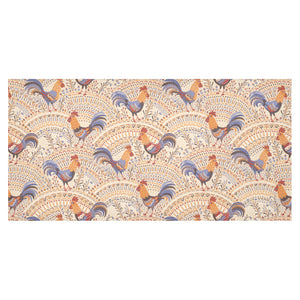 Cute rooster chicken cock floral ornament backgrou Tablecloth