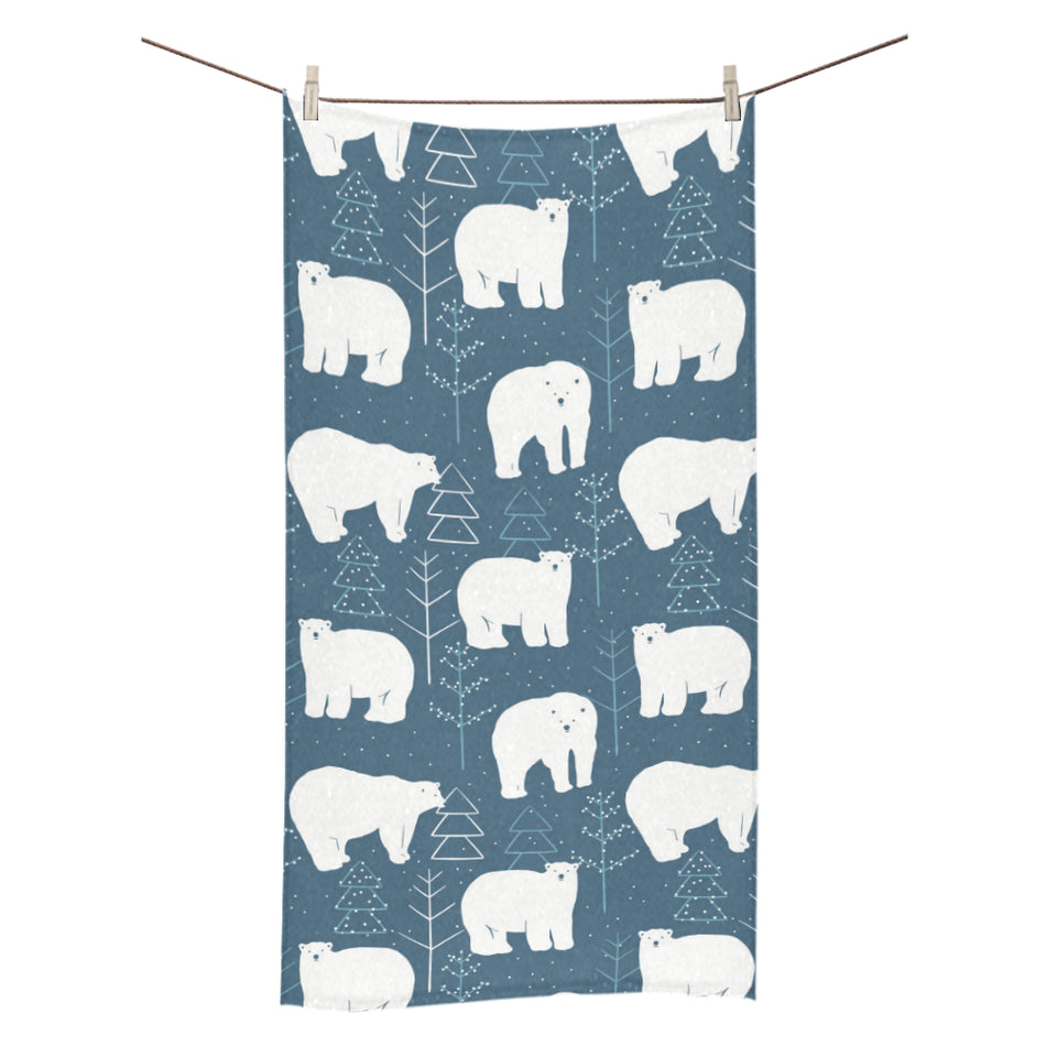 polar bear mother her child pattern Bath Towel