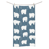 polar bear mother her child pattern Bath Towel