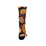 Pumpkin flowers spiderweb Halloween theme Crew Socks