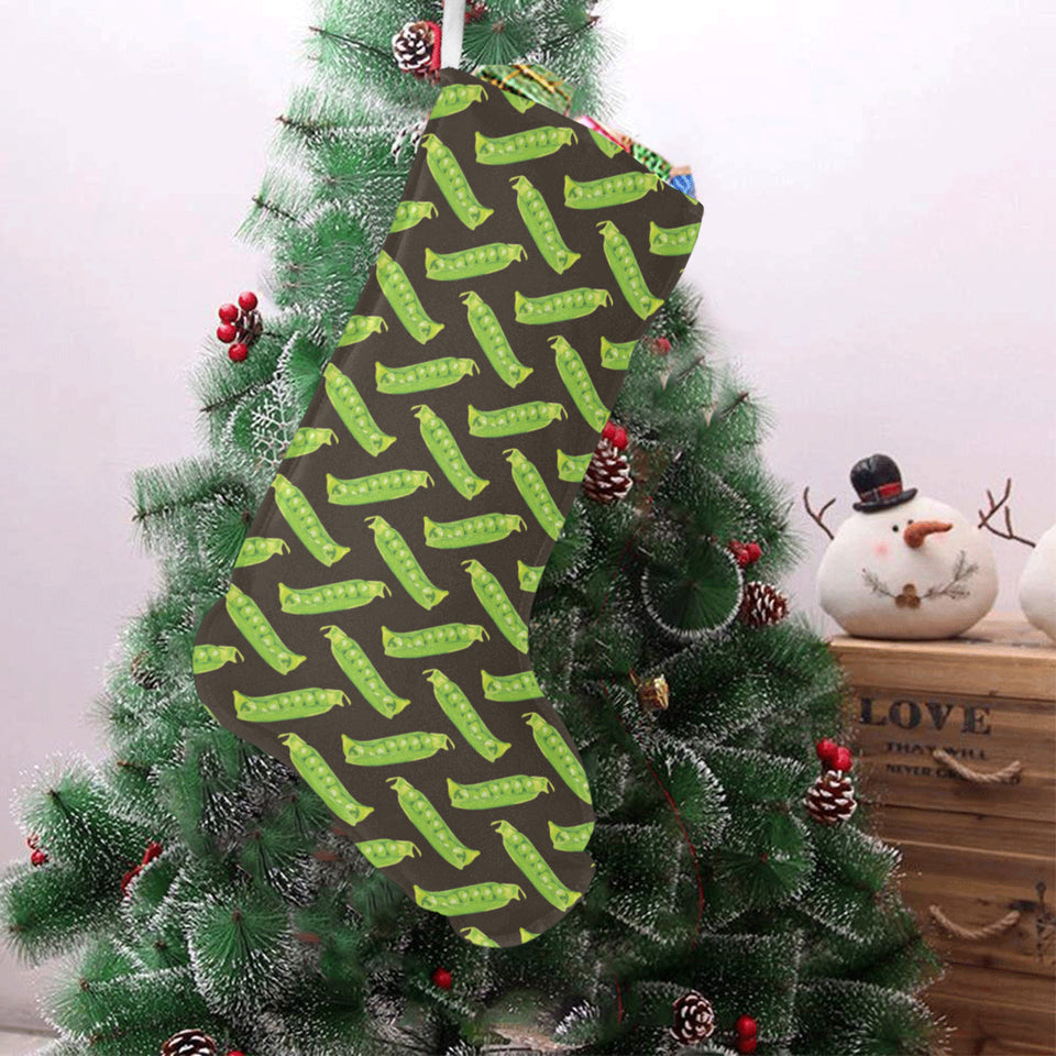Green Peas Pattern Print Design 05 Christmas Stocking