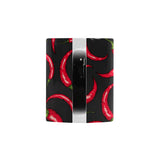 Chili peppers pattern black background Morphing Mug Heat Changing Mug