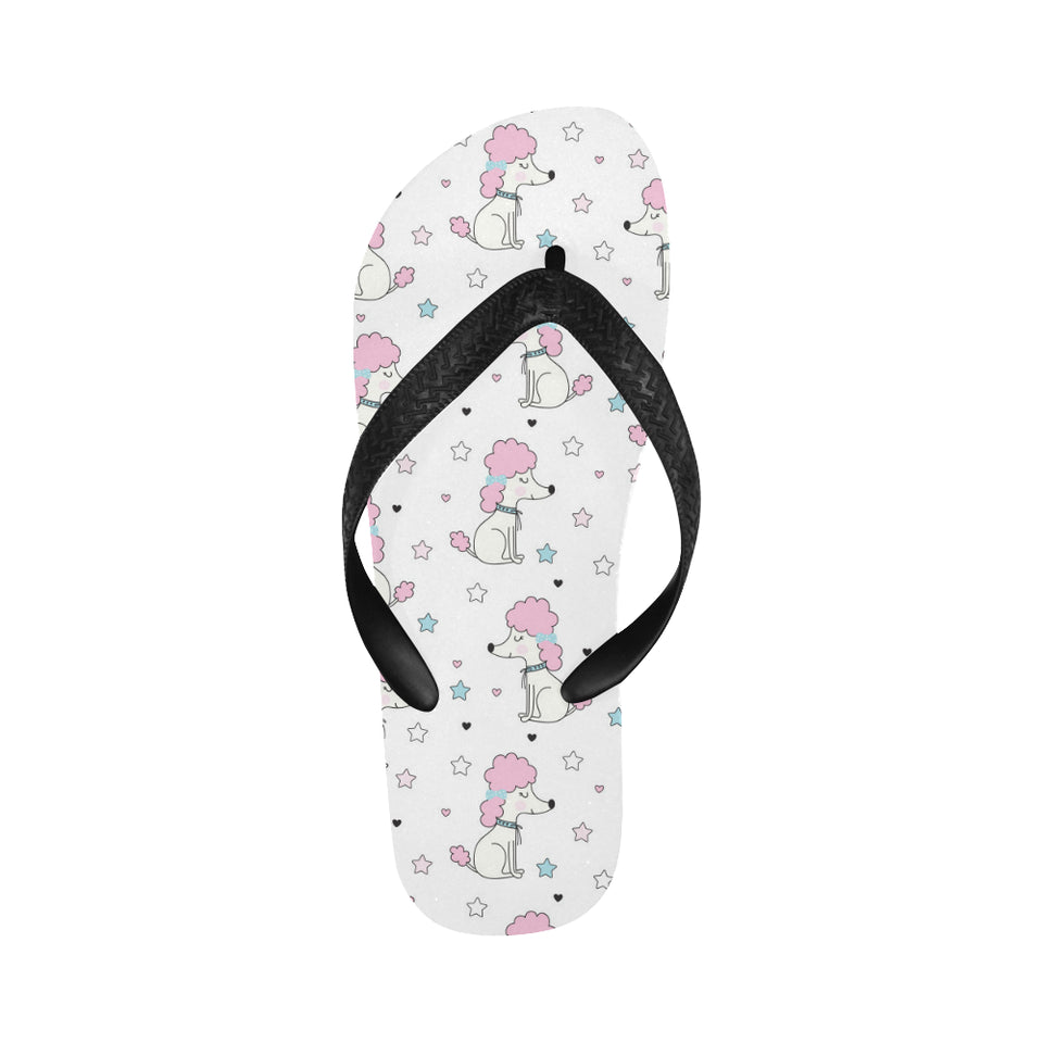 Cute poodle dog star pattern Unisex Flip Flops