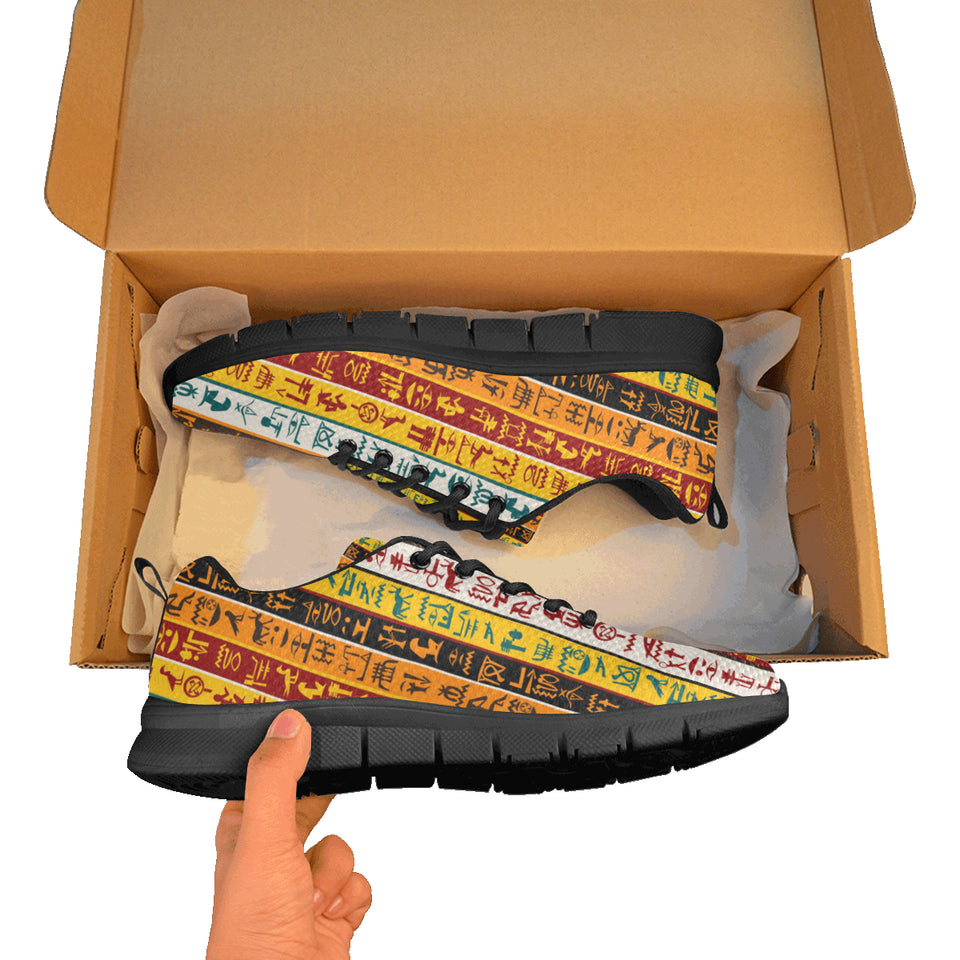 Egypt Hieroglyphics Pattern Print Design 01 Men's Breathable Sneakers ( Model 055)