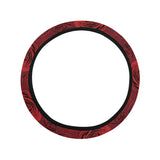 Rose Pattern Print Design 03 Car Steering Wheel Cover