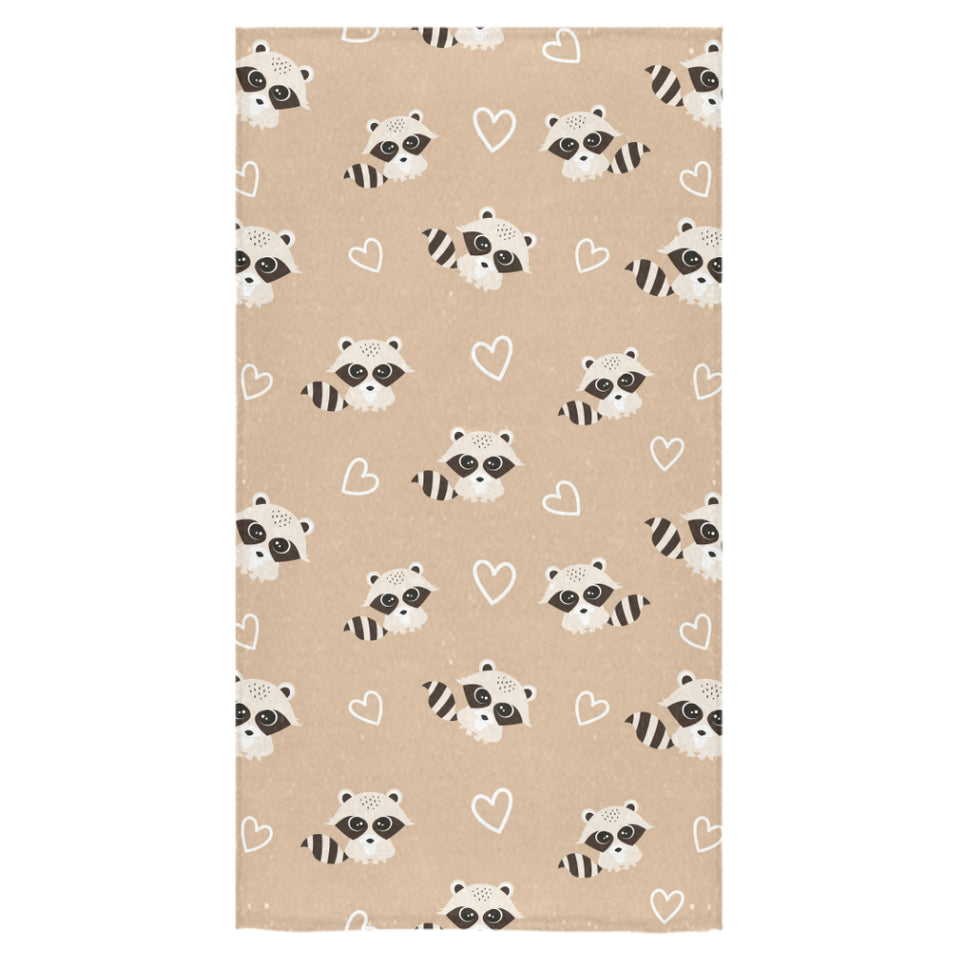 Cute raccoon heart pattern Bath Towel