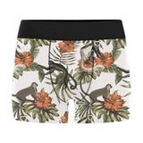 Monkey red hibiscus flower palm leaves floral patt Men's All Over Print Boxer Briefs Men's Underwear