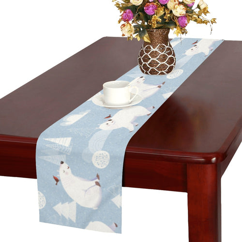 Cute polar bears Christmas decoration pattern Table Runner
