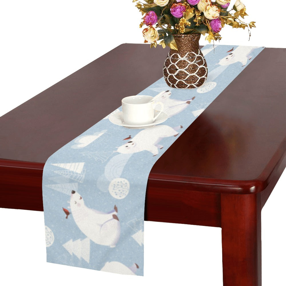Cute polar bears Christmas decoration pattern Table Runner