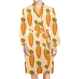 Carrot Pattern Print Design 04 Men's Long Sleeve Belted Night Robe