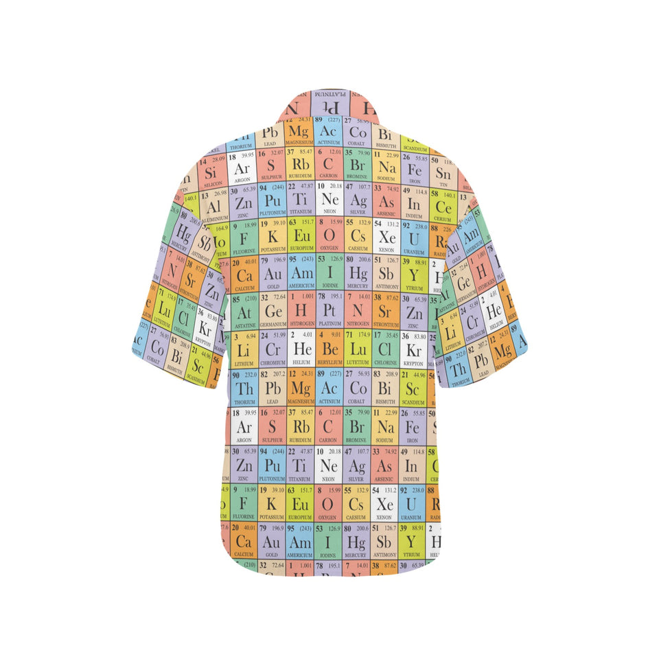 Chemistry Periodic Table Pattern Print Design 01 Women's All Over Print Hawaiian Shirt