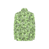 Canabis Marijuana Weed Pattern Print Design 01 Women's Long Sleeve Polo Shirt