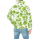 Hop design pattern Men's Padded Hooded Jacket