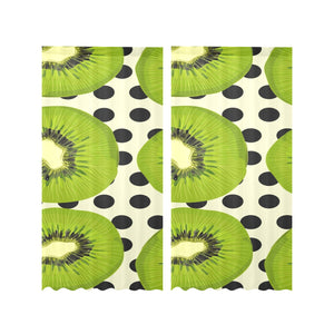 kiwi black dot background Gauze Curtain