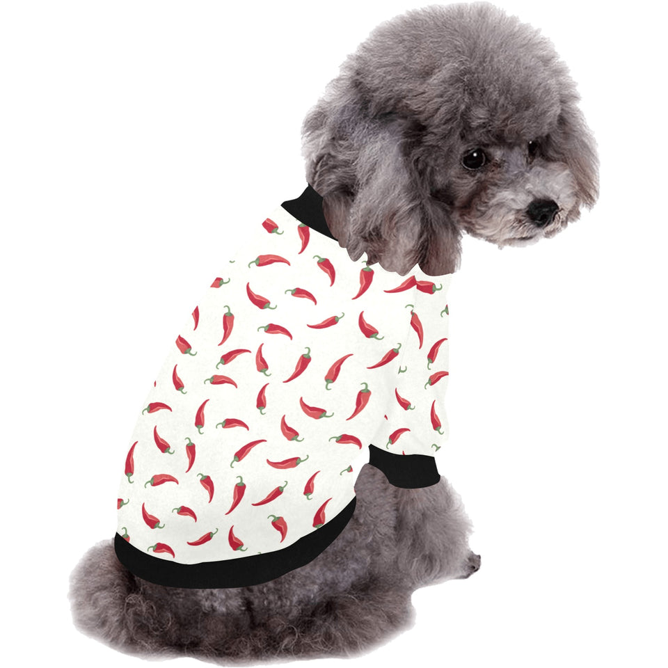 Chili peppers pattern All Over Print Pet Dog Round Neck Fuzzy Shirt