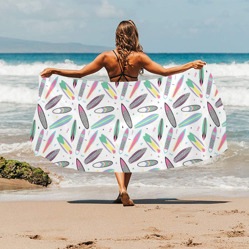 Surfboard Pattern Print Design 04 Beach Towel