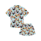 Rooster chicken cock snowfalke Kids' Boys' Girls' V-Neck Short Pajama Set