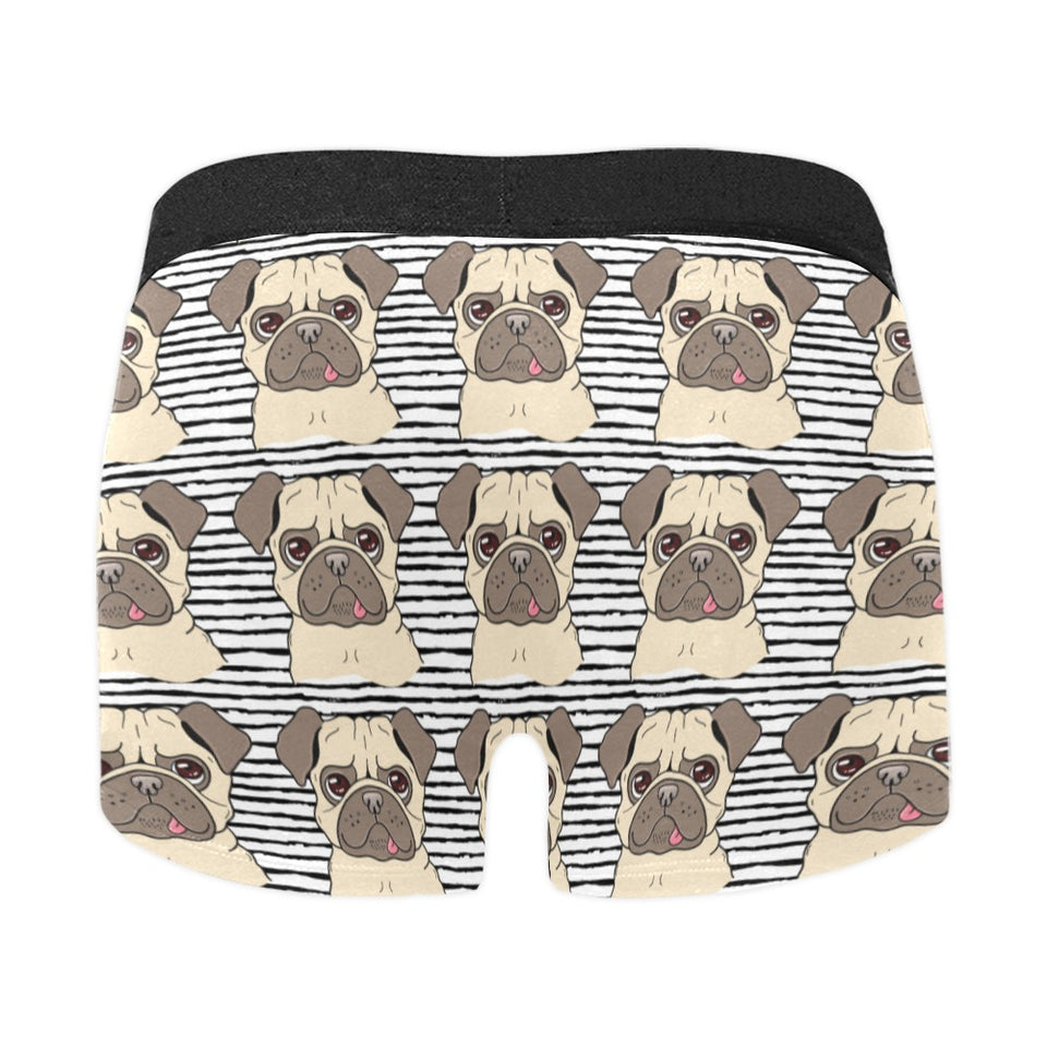 Happy pug pattern Men's All Over Print Boxer Briefs Men's Underwear