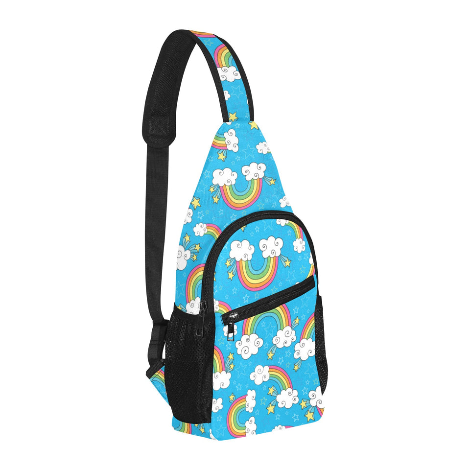 Rainbows Sky Clouds Pattern All Over Print Chest Bag