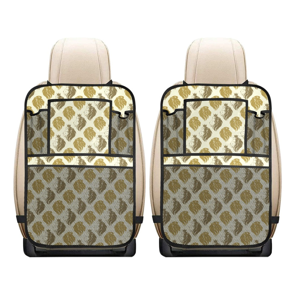 Lion Pattern Print Design 02 Car Seat Back Organizer