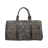 luxurious gold lotus waterlily black background Travel Bag