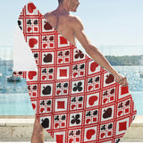 Casino Cards Suits Pattern Print Design 03 Beach Towel