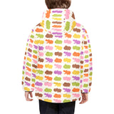Hippopotamus Pattern Print Design 01 Kids' Boys' Girls' Padded Hooded Jacket