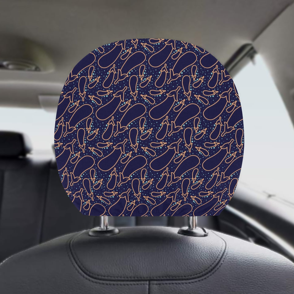 Eggplant Pattern Print Design 04 Car Headrest Cover