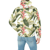 heliconia pattern Men's Padded Hooded Jacket