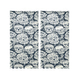 Sugar skull black white pattern Gauze Curtain
