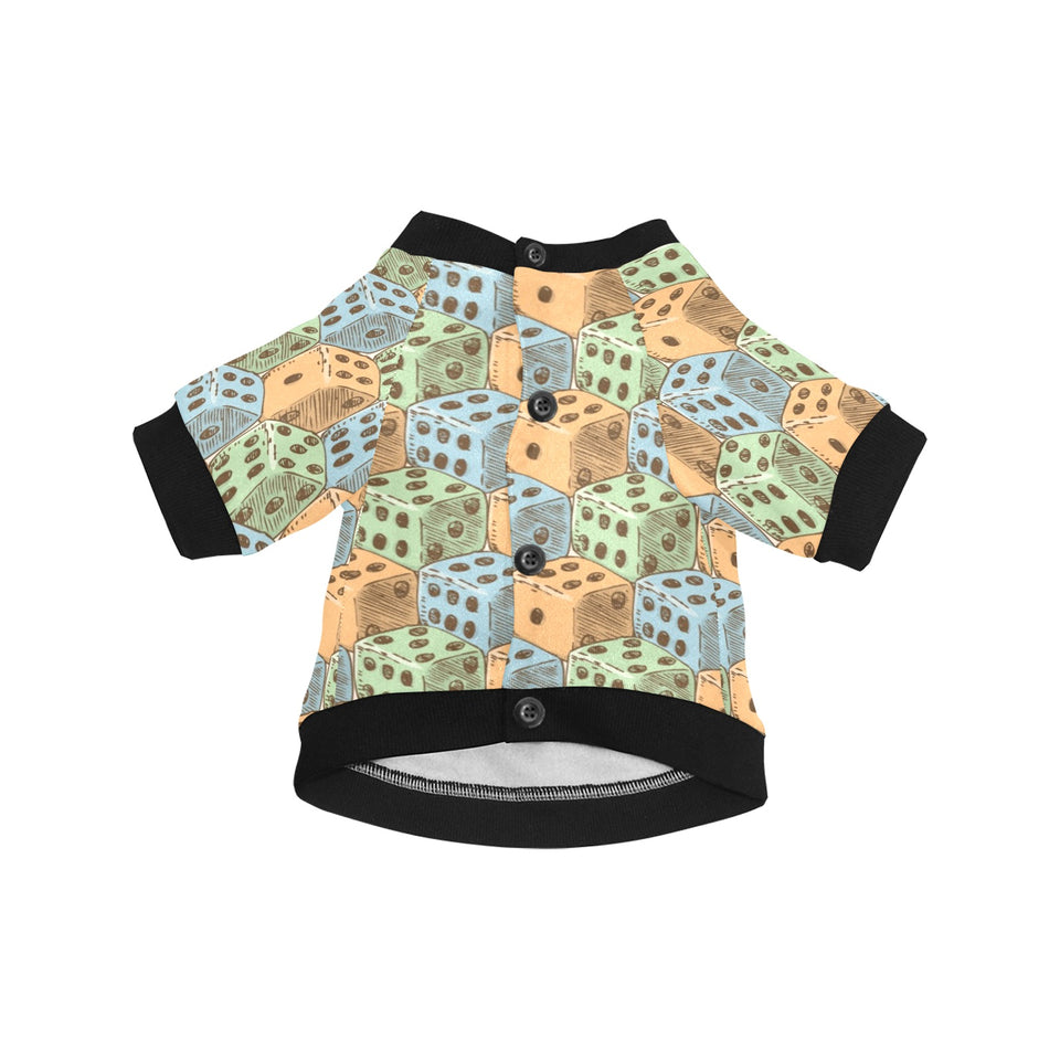 Dice Pattern Print Design 05 All Over Print Pet Dog Round Neck Fuzzy Shirt