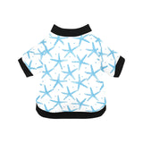 Watercolor starfish pattern All Over Print Pet Dog Round Neck Fuzzy Shirt