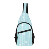 Snowflake pattern blue stripe background All Over Print Chest Bag