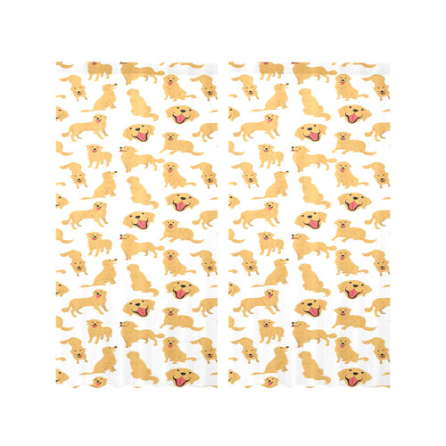 Golden Retriever Pattern Print Design 05 Gauze Curtain