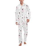 Poodle dog rose cake pattern Men's Long Pajama Set