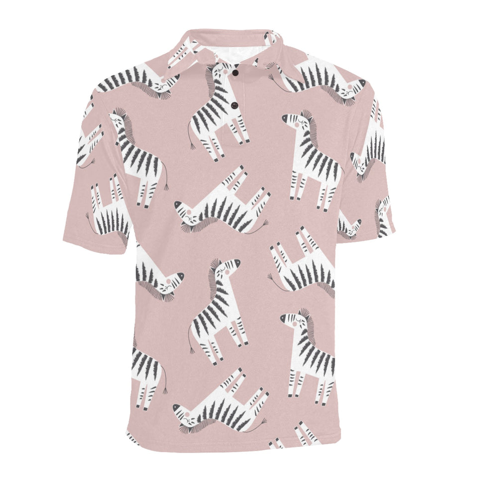 Cute zebra pattern Men's All Over Print Polo Shirt