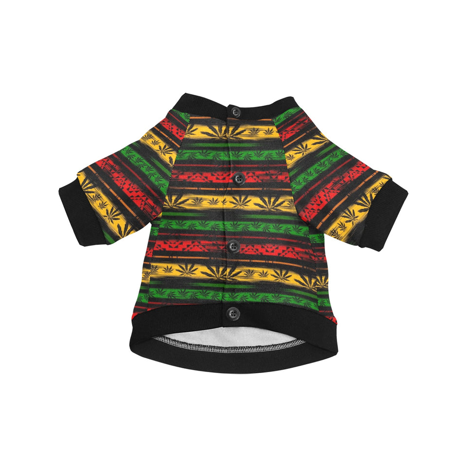 Canabis Marijuana Weed Pattern Print Design 04 All Over Print Pet Dog Round Neck Fuzzy Shirt