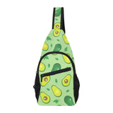 Avocado pattern green background All Over Print Chest Bag