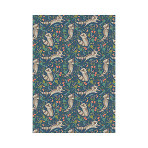 Raccoon tropical leaves pattern House Flag Garden Flag