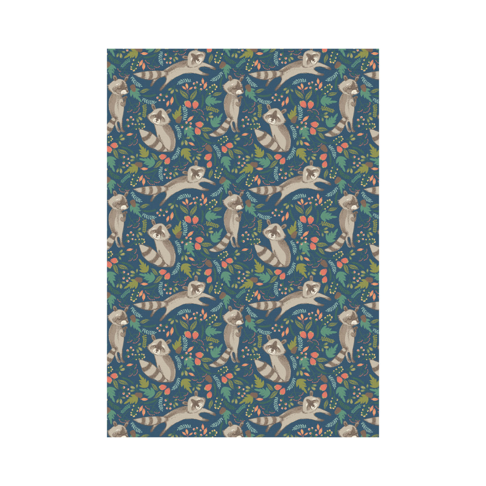 Raccoon tropical leaves pattern House Flag Garden Flag