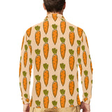 Carrot Pattern Print Design 04 Men's Long Sleeve Polo Shirt