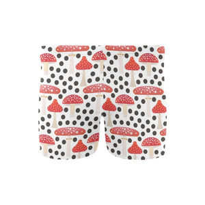 Red mushroom dot pattern Men's Swimming Trunks