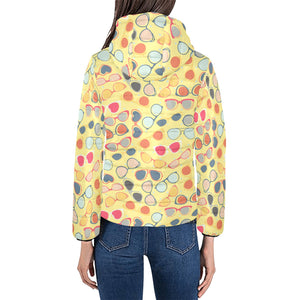 Sun Glasses Pattern Print Design 05 Women's Padded Hooded Jacket