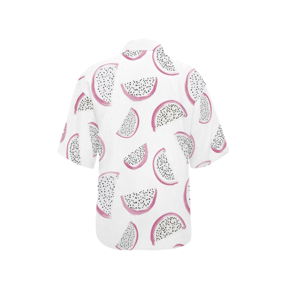 dragon fruit pattern Women's All Over Print Hawaiian Shirt