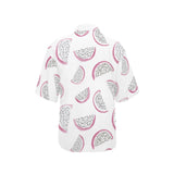dragon fruit pattern Women's All Over Print Hawaiian Shirt