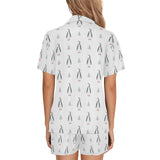 Penguin pattern Women's V-Neck Short Pajama Set