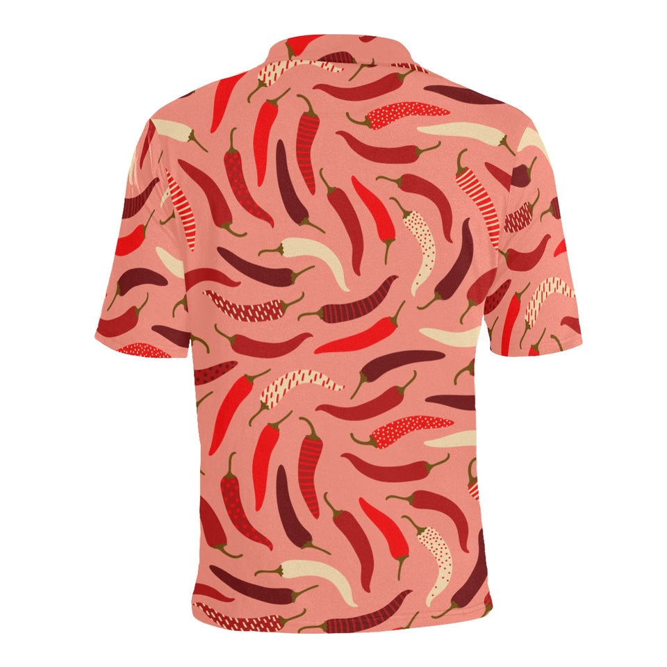 Beautiful Chili peppers pattern Men's All Over Print Polo Shirt