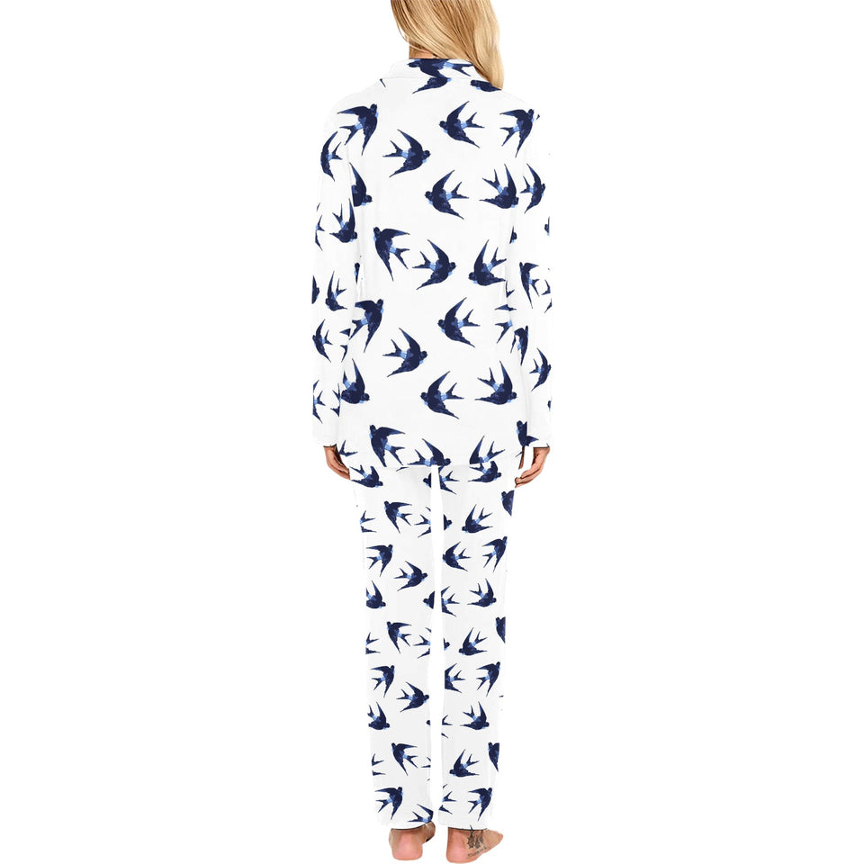 Swallow Pattern Print Design 03 Women's Long Pajama Set